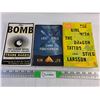 Image 1 : (3) Books - The Bomb, The Lost Girl of Camp Forevermore and Stieg Larsson