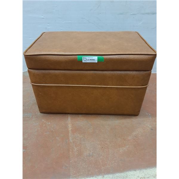 * Vintage Vinyl Storage Bench - 24" x 15" x 15" - CANNOT SHIP