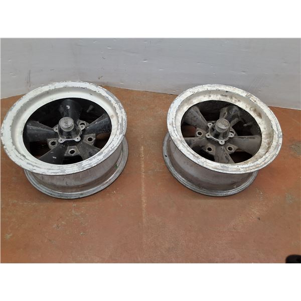 ** (2) Aluminum Rims w/Hub Caps - 16.5" x 8" - CANNOT SHIP