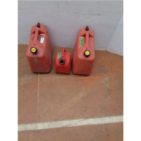** (3) Fuel Jerry Cans - (2) Five Gallon & (1) One Gallon  -  PICK UP