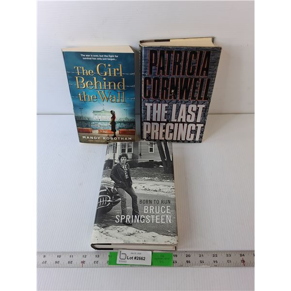 (3) Books by Spruce Springsteen, Patricia Cornwel, Mandy Robotham