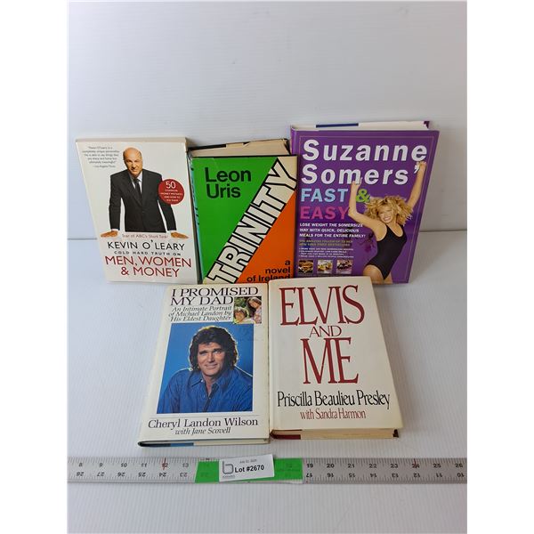 (5) Books by Kevin O'Leary, Suzanne Somers, Priscilla Presley, Misc.
