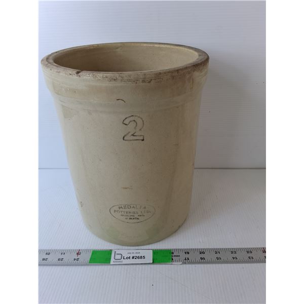 Medalta Glazed Crock-Chipped 11.5" Tall x 9.75" Wide