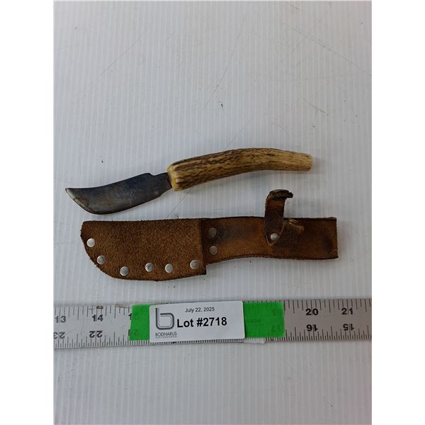 Vintage German Deer Hunting Knife with Sheath 7" Long