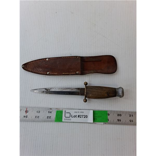 Vintage Military Knife with Sheath 8.25" Long