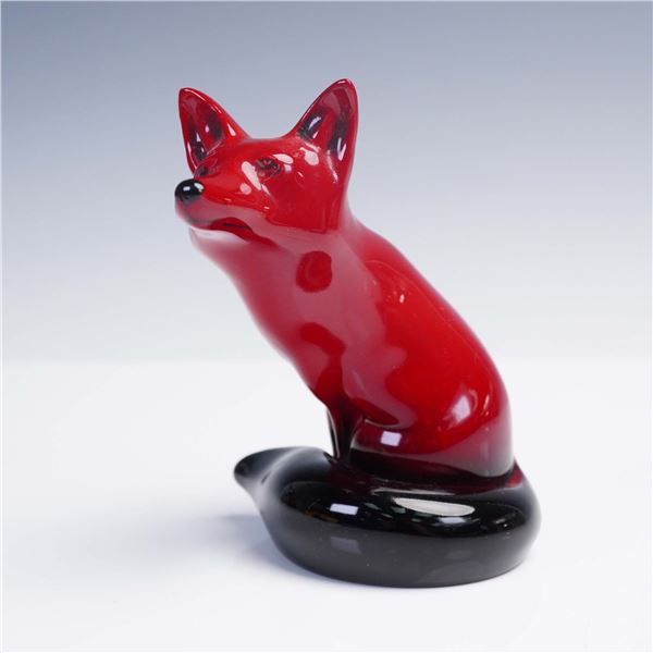 Royal Doulton Flambe Figurine, Fox Seated - Small HN147B