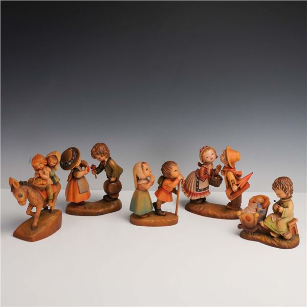 5pc Anri Ferrandiz Wood Carved Figurine