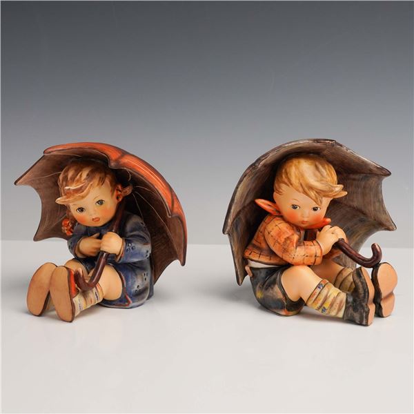 Pair of Goebel Hummel Figurines, Umbrella Girl and Boy