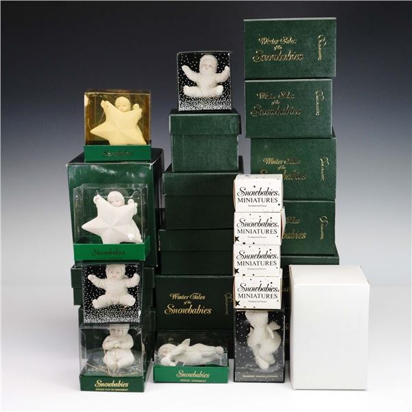 26pc Snowbabies Bisque Ornament Figurines with Boxes