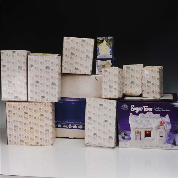 12pc Precious Moments Figurines & Accessories with Original Boxes