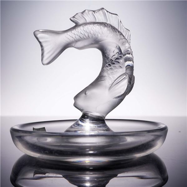 Lalique Crystal Ring Dish, Fish Motif
