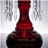 Image 3 : Pair of  Bohemian Ruby Cranberry Glass Mantle Lusters with Prisms