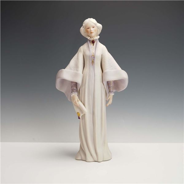 Cybis Porcelain Figurine, Lady with Scroll in White Robes