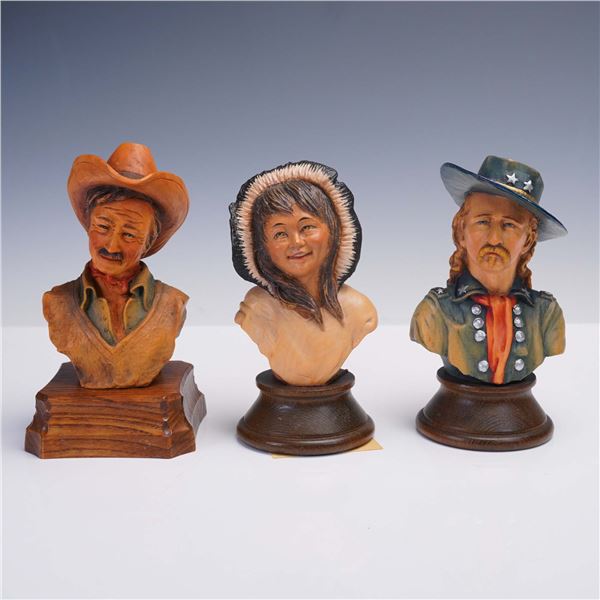 3pc Anri Bust Sculptures, Signed by Edward Rohn