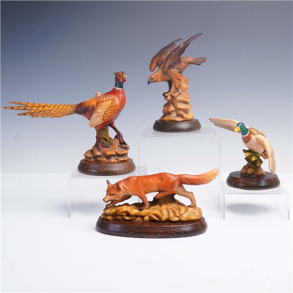 4pc Anri Wildlife Woodcarvings by Gunther Granget