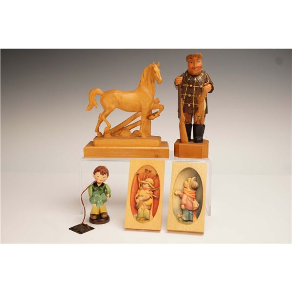 5pc Anri Carved Wood Figurines and Plaques by Ferrandiz and Toriart