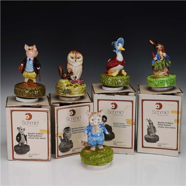 5pc Schmid Beatrix Potter Music Box Figurines