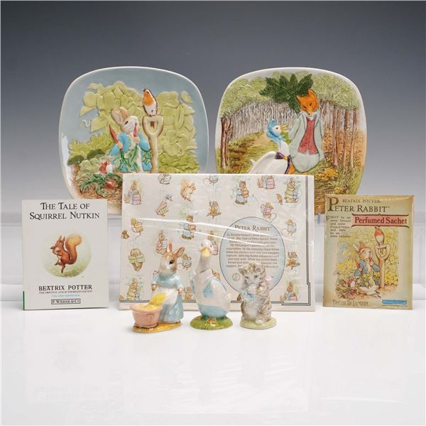 8pc Beatrix Potter Collectible Figurines, Plates, and More