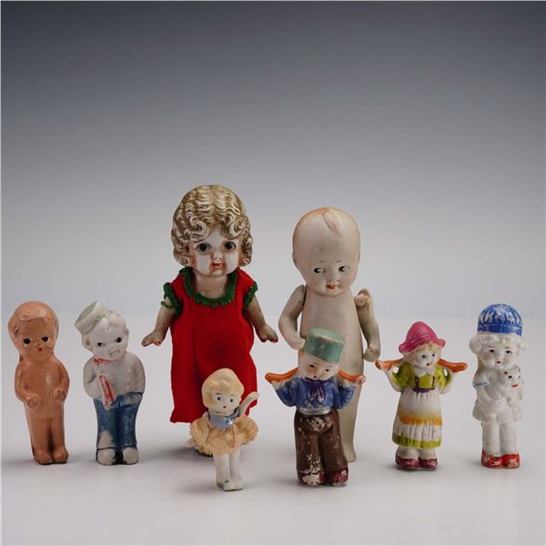 8pc Frozen Charlotte Bisque Dolls, Made in Japan