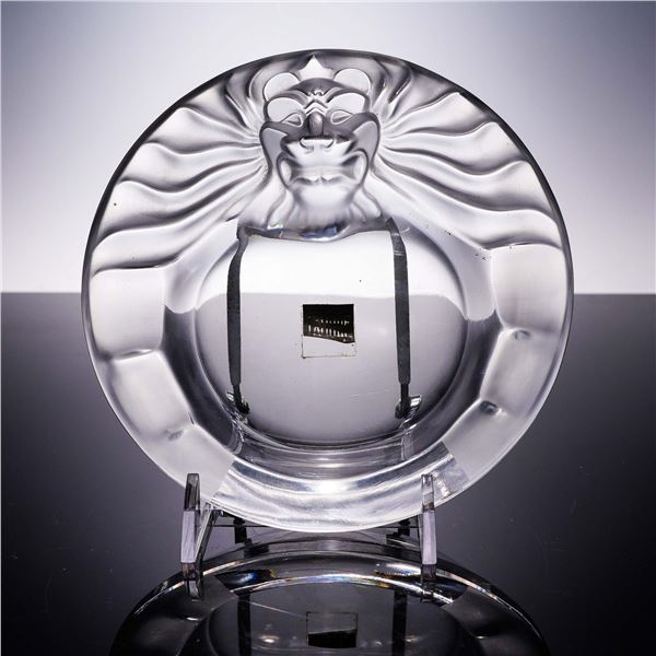 Lalique Crystal Ashtray, Tete de Lion