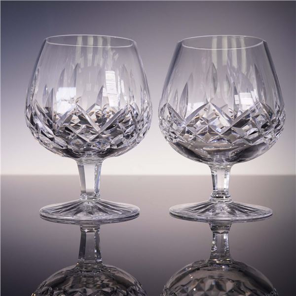 2pc Waterford Crystal Brandy Snifter Glasses