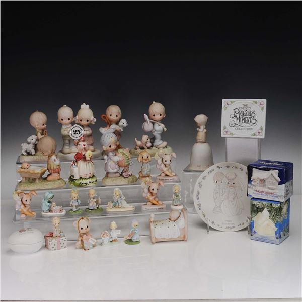 30pc Precious Moments Figurines, Plates & Accessories