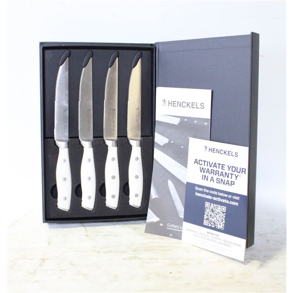 NEW ZWILLING HENCKELS 4PC STEAK KNIFE SET IN BOX