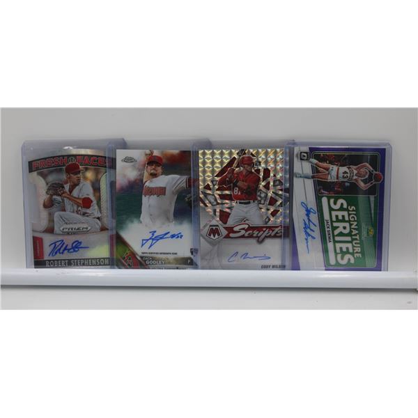 4 SIGNED SPORTS CARDS UNAUTHENTICATED