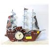 Image 1 : VINTAGE 1950s SHIP WITH CLOCK