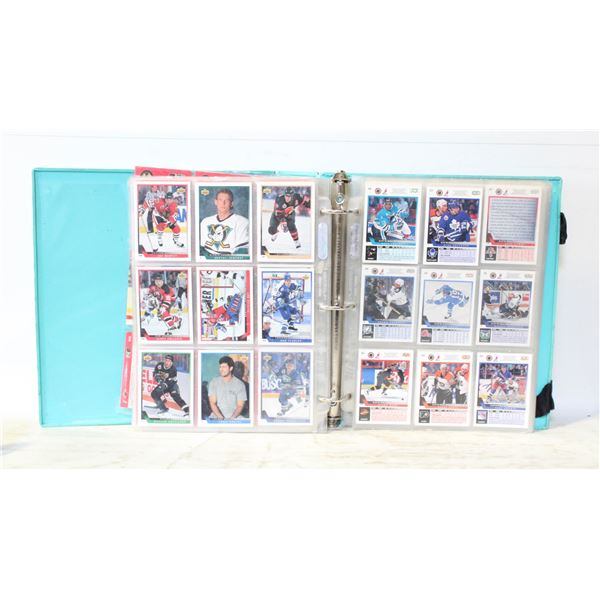 BINDER OF ASSORTED NHL HOCEY CARDS