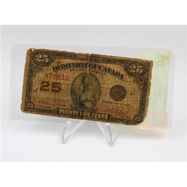 1923 25-CENT SHINPLASTER NOTE