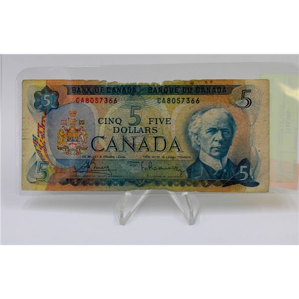 1972 $5 CANADIAN NOTE