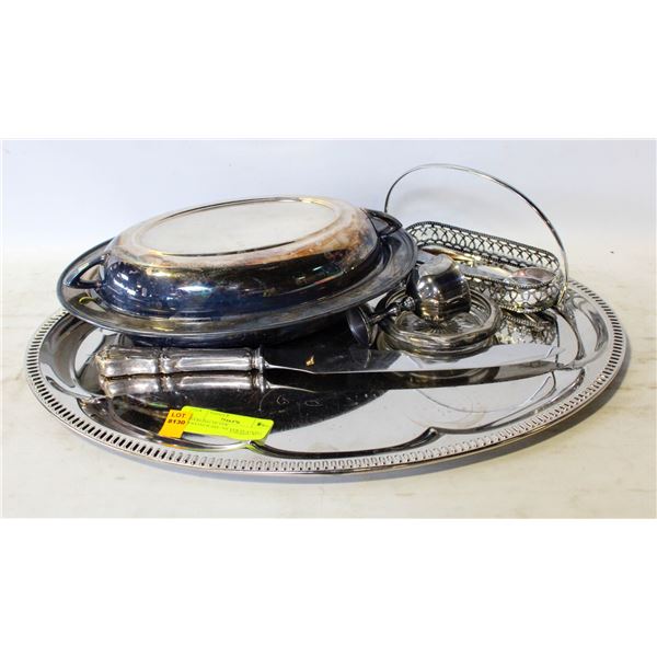 STERLING SILVER SERVINGWARE+SILVER PLATED+