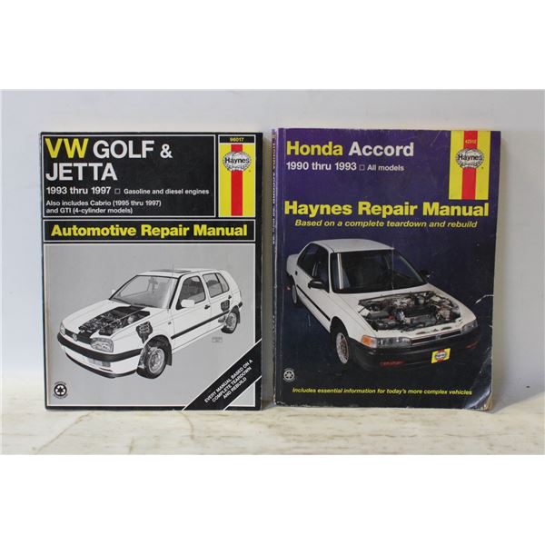 VW JETTA GOLF HONDA ACCORD REPAIR BOOKS