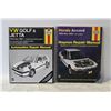 Image 1 : VW JETTA GOLF HONDA ACCORD REPAIR BOOKS