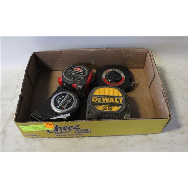 LOT OF 4 50' & 100' CONSTRUCTION MEASURING TAPES