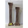 Image 1 : LOT OF 2 CONCRETE PILLAR CANDLE STANDS