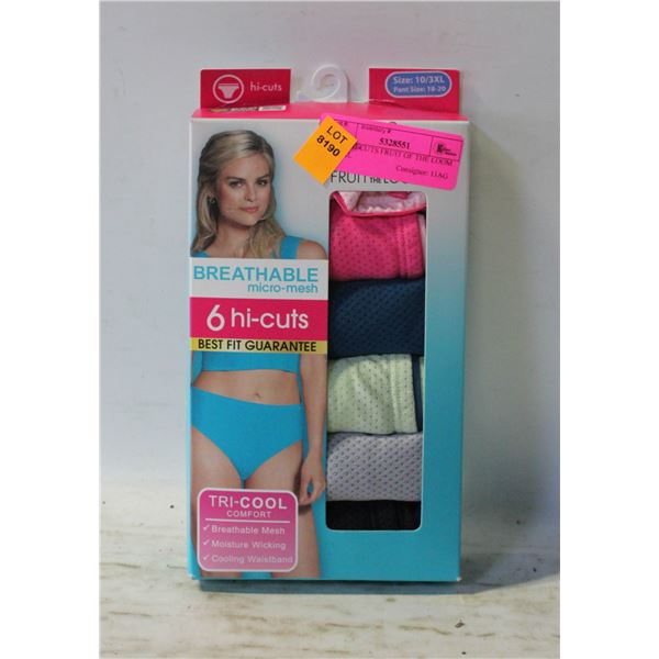 NEW HI-CUTS FRUIT OF THE LOOM 10/3XL