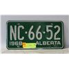 Image 1 : 1968 ALBERTA PLATE