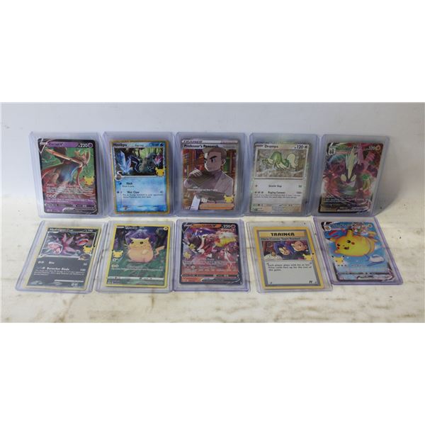 10 POKEMON CARDS IN TOP LOADERS