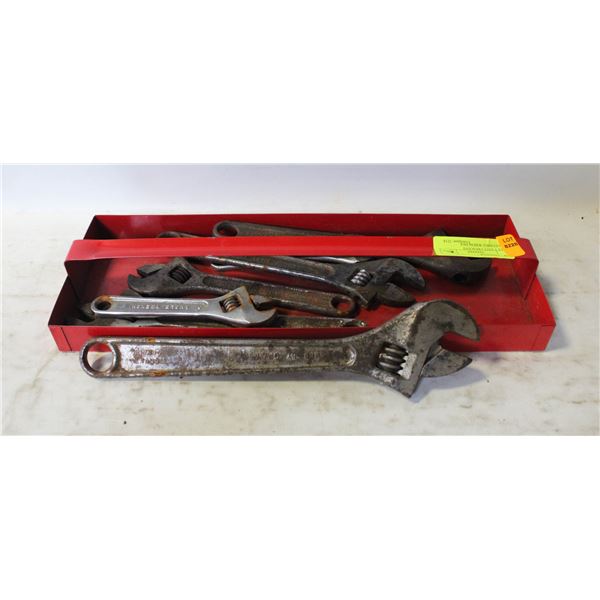 TRAY 7 ASST CRESCENT ADJUSTABLE WRENCHES