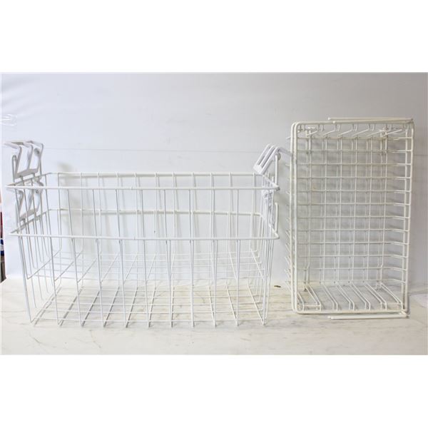 4 WIRE BASKETS - HANG ON SHELF & MORE