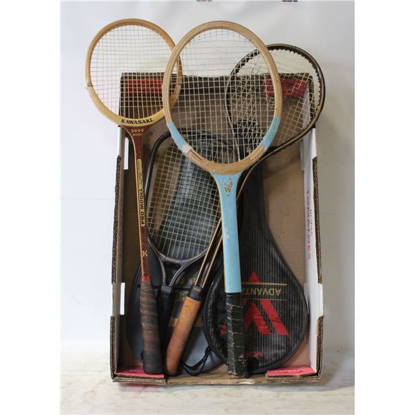 LOT OF 4 DIFFERENT TENNIS COURT RACKETS