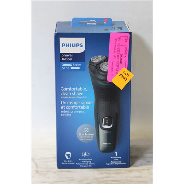 PHILIP[S ELECTRIC SHAVER SERIES 3000X WET & DRY