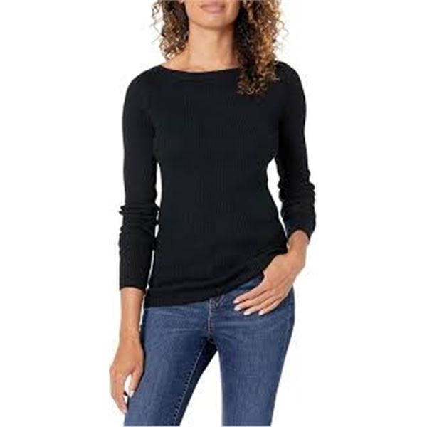 NEW ESSENTIALS RIBBED LONG SLEEVE SWEATER SMALL