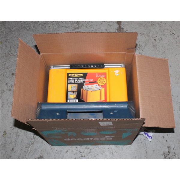 2 SCREWBOXES 1 HAS 4 TRAYS LOADED