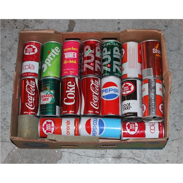 15X10 OUNCE TIN POP CANS FROM THE 60S & 70S