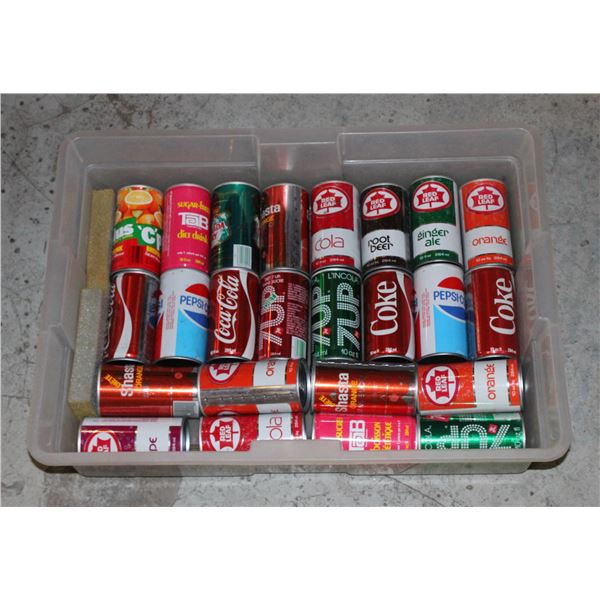 24X10 OUNCE TIN POP CANS FROM THE 60S & 70S