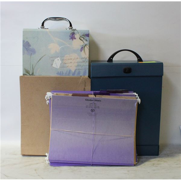 3 PORTABLE FILE FOLDERS & EXTRA FILES