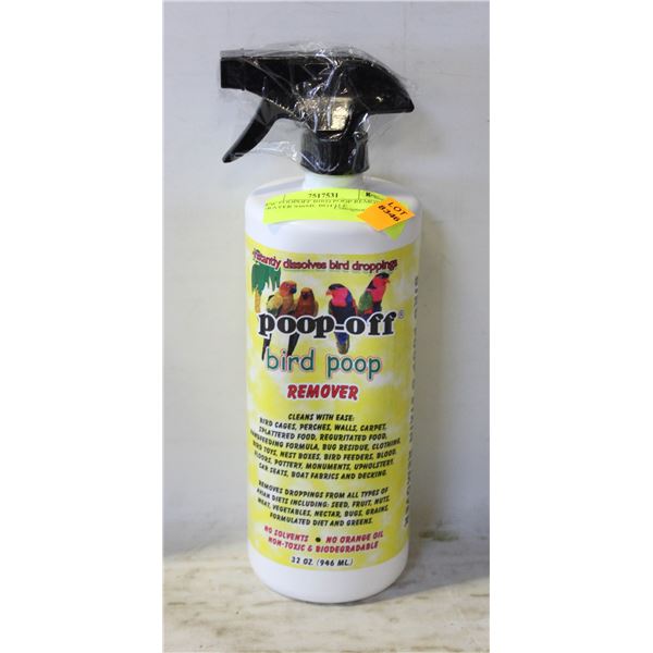 NEW POOPOFF BIRD POOP REMOVER SPRAYER 946ML BOTTLE